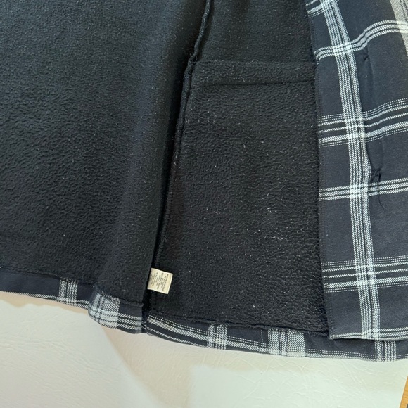 Billabong Jacket Womens Medium Black Plaid Tapered Waist Pea Coat With Pockets - Picture 9 of 16